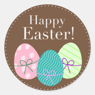 Round Happy Easter Egg Sticker
