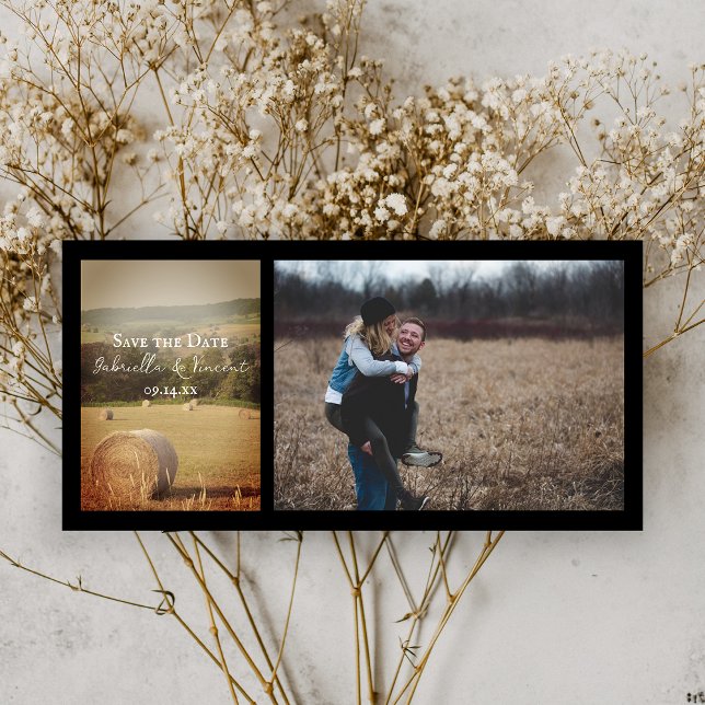 Round Hay Bales Farm Wedding Save the Date (Creator Uploaded)
