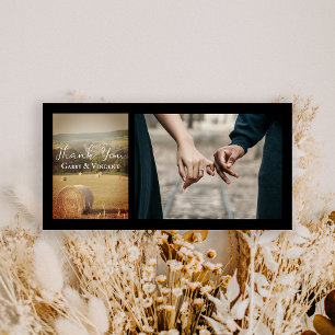 Round Hay Bales Farm Wedding Thank You Card