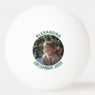 Round Holiday Family Photo Ping Pong Ball