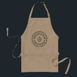 Round Homemade Personalised Business Logo Custom Standard Apron<br><div class="desc">Round Homemade Personalised Business Logo Custom Adult Apron, with distressed round border, vintage typewriter text font for employee name and company name, leaves decoration, cupcake icon customisable with your own photo, clipart, decor or any image. A cute personalised gift for chef, friends, mum, dad, hubby, wife, caregiver or a simple...</div>
