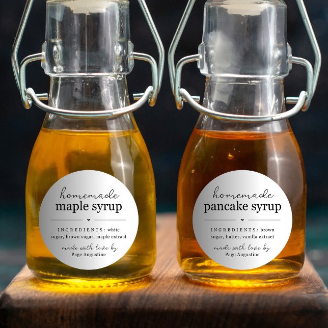 Round Homemade Syrup Gift Label Sticker (Creator Uploaded)