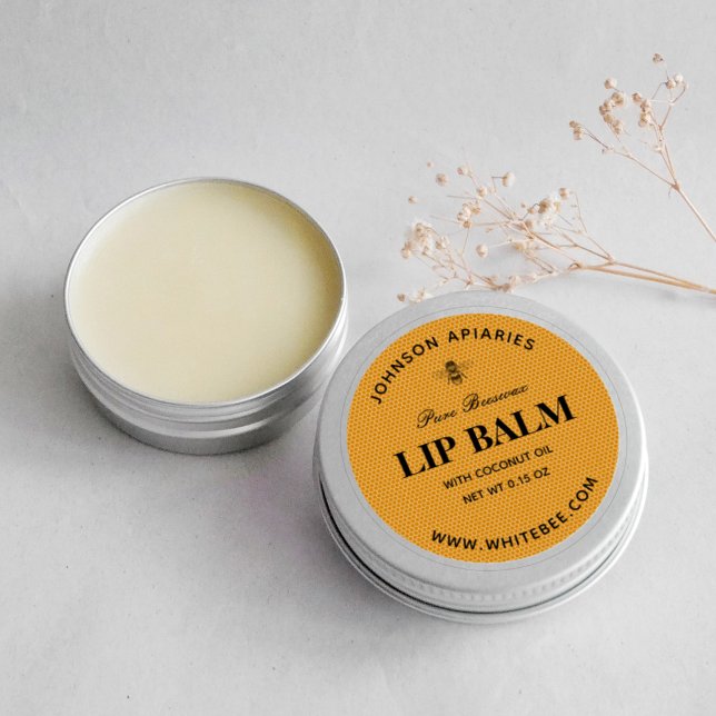 Round Honeycomb Lip Beeswax Balm Labels (Creator Uploaded)