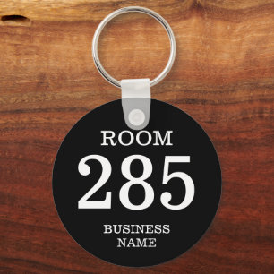 Round hotel room keychain with custom numbers