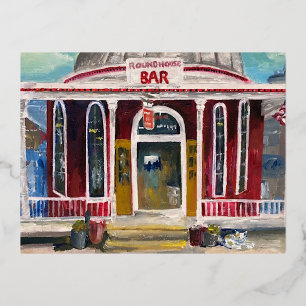 "Round House Bar" Put in Bay painting postcard 