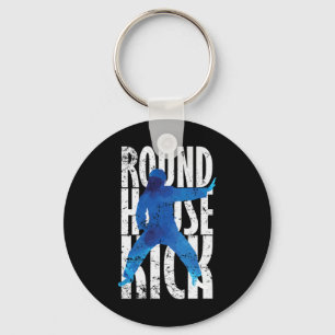 Round House Kick Kickboxing Taekwondo  Key Ring
