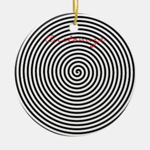 Round Hypnosis Spiral Thunder_Cove Ceramic Ornament