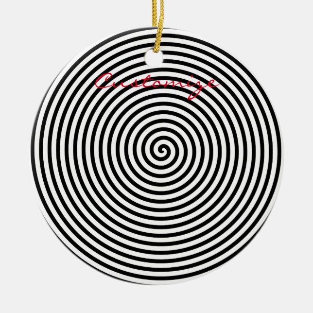 Round Hypnosis Spiral Thunder_Cove Ceramic Ornament (Front)