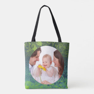 Round in Square Frame splatter 5 + your photo Tote Bag