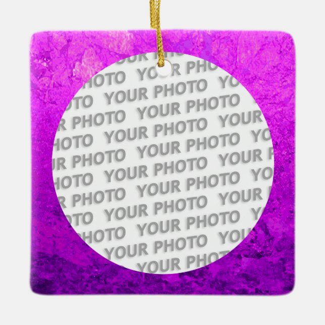 Round in Square Frame splatter 7 + your photo Ceramic Tree Decoration (Front)