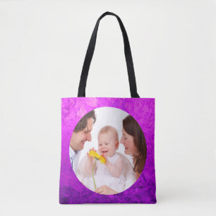 Round in Square Frame splatter 7 + your photo Tote Bag
