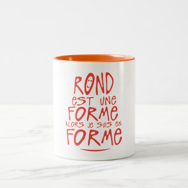 round is a shape so quote Two-Tone coffee mug (Center)