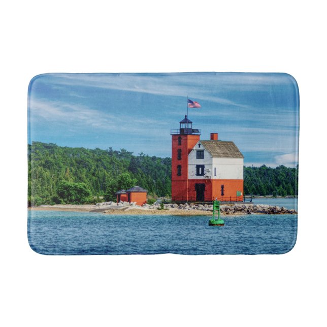 Round Island Lighthouse Bath Mat (Front)