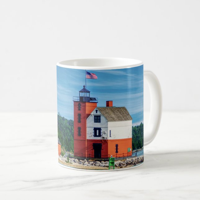 Round Island Lighthouse Coffee Mug (Front Right)
