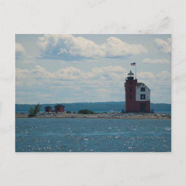 Round Island Lighthouse, Mackinac Island, Michigan Postcard (Front)