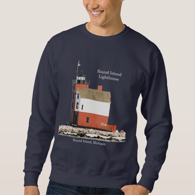 Round Island Lighthouse shirt dark (Front)