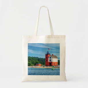 Round Island Lighthouse Tote Bag