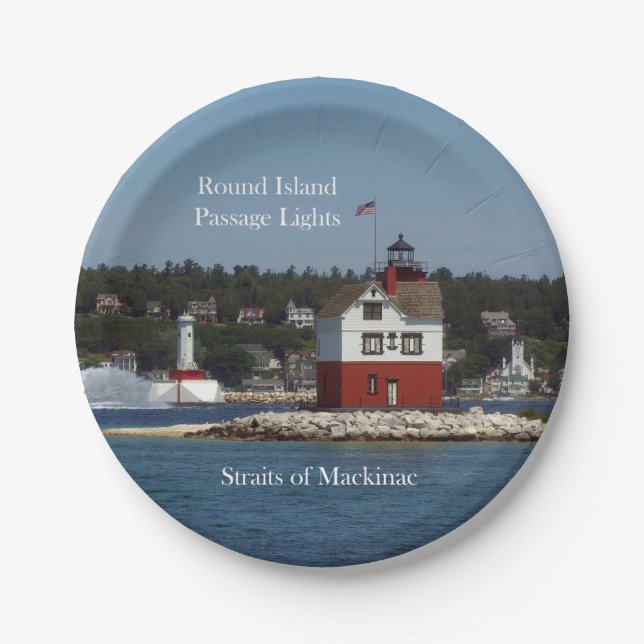 Round Island Passage Lights paper plate (Front)