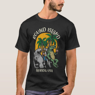 Round Island Vero Beach Florida USA Manatee Alliga T-Shirt