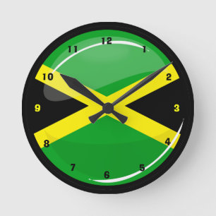 Round Jamaican Flag Wallclock