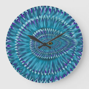 Round Jurassic EYE SEE YOU doodle Large Clock