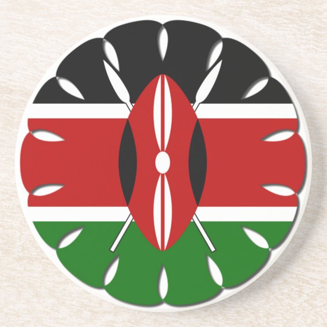 Round Kenyan Motif: A National Symbol Coaster (Front)