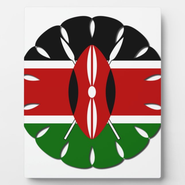 Round Kenyan Motif: A National Symbol Plaque (Front)