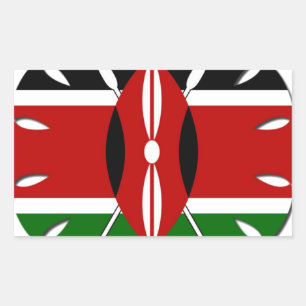 Round Kenyan Motif: A National Symbol Rectangular Sticker