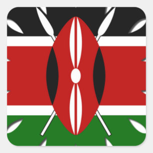 Round Kenyan Motif: A National Symbol Square Sticker