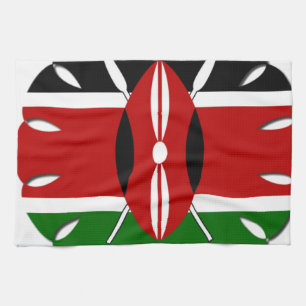 Round Kenyan Motif: A National Symbol Tea Towel