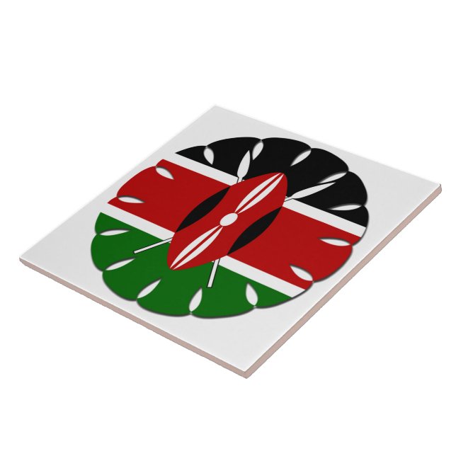 Round Kenyan Motif: A National Symbol Tile (Side)