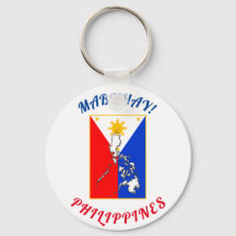 Round key chain with Philippine Flag and Map