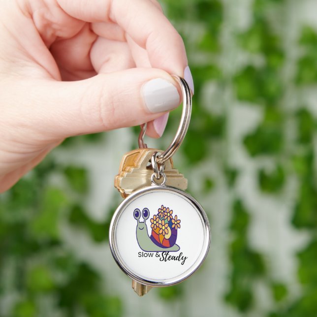 Round Key Ring with Snail-Gift for Drivers (Hand)