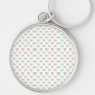 Round keychain with a repeating pattern
