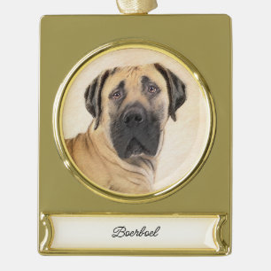 round-large gold plated banner ornament