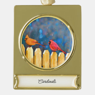 round-large gold plated banner ornament