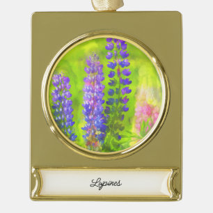 round-large gold plated banner ornament