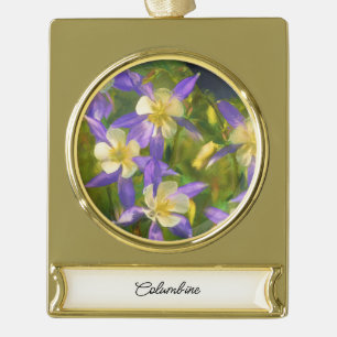 round-large gold plated banner ornament