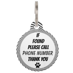 Round Large Pet Tag