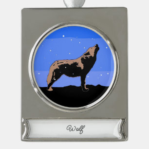 round-large silver plated banner ornament