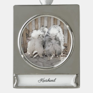 round-large silver plated banner ornament