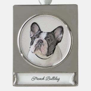 round-large silver plated banner ornament