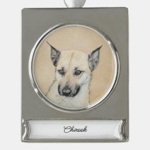round-large silver plated banner ornament