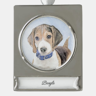 round-large silver plated banner ornament