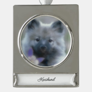 round-large silver plated banner ornament