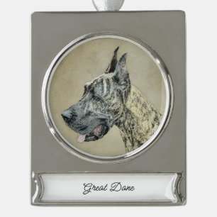 round-large silver plated banner ornament