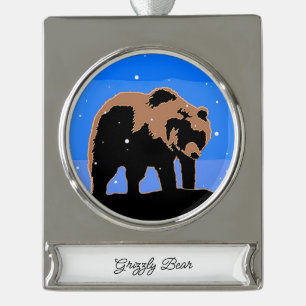 round-large silver plated banner ornament