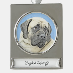 round-large silver plated banner ornament