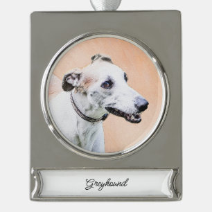 round-large silver plated banner ornament