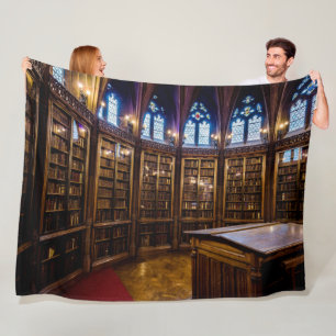 ROUND LIBRARY FLEECE BLANKET